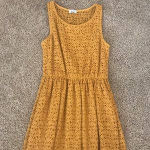 Mustard lace floral summer dress